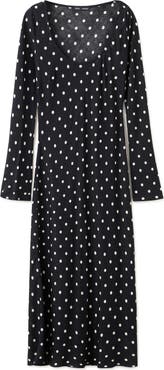 MANGO Dot Long Sleeve Maxi Dress