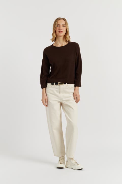 Cloud Cashmere Cropped Sleeve Sweater