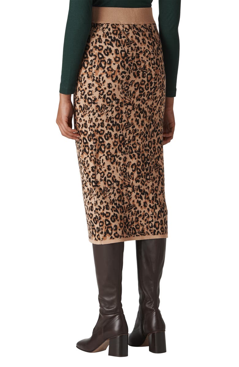 Whistles Jungle Cat Jacquard Pencil Skirt, Alternate, color, 