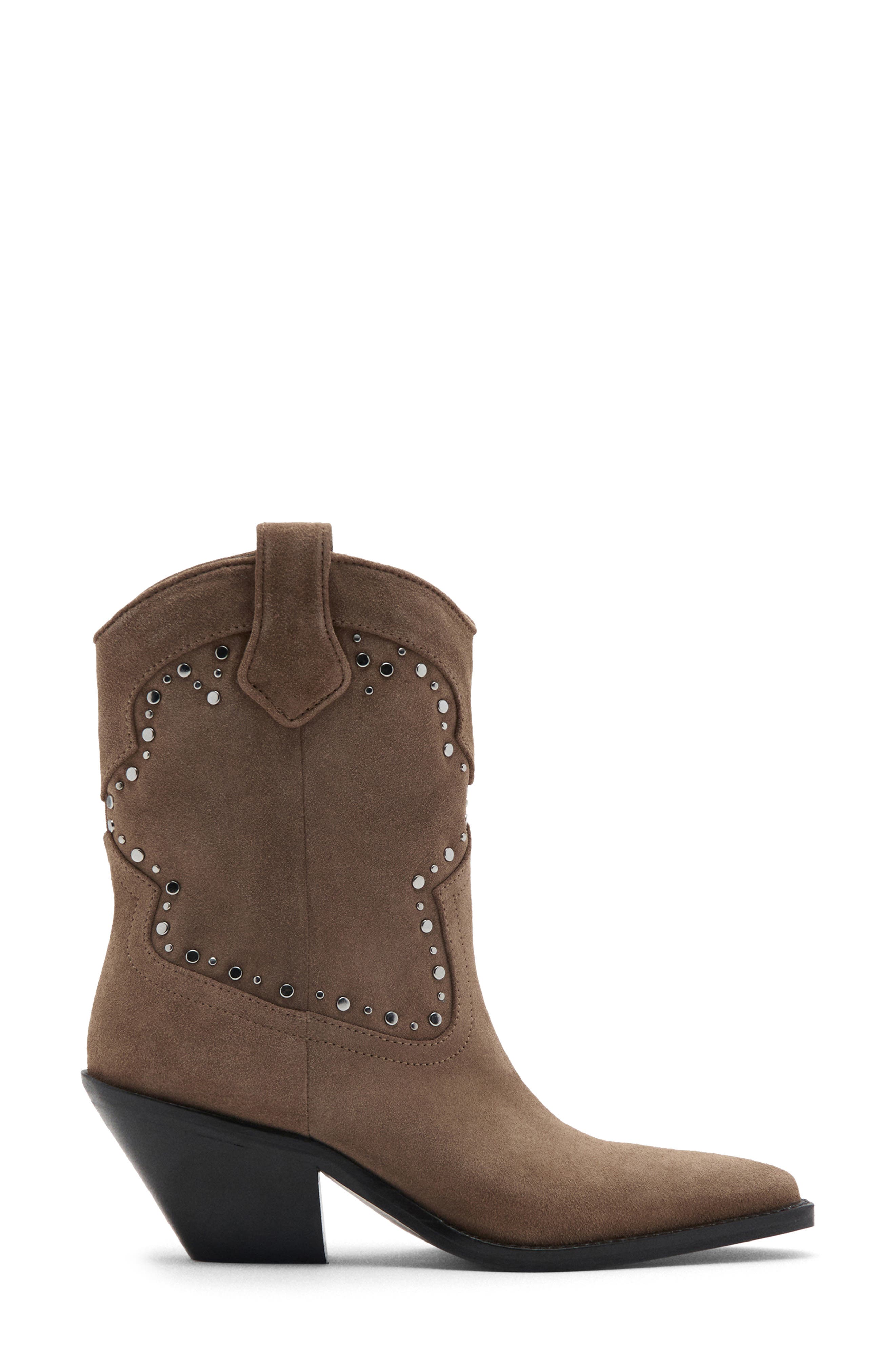MANGO Pointed Toe Western Boot, Alternate, color, Sand