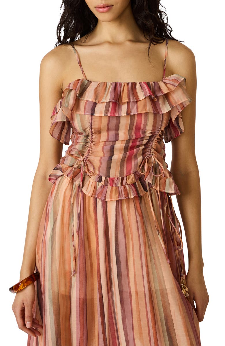 Steve Madden Shilloh Stripe Ruffle Camisole, Alternate, color, Stripe Multi