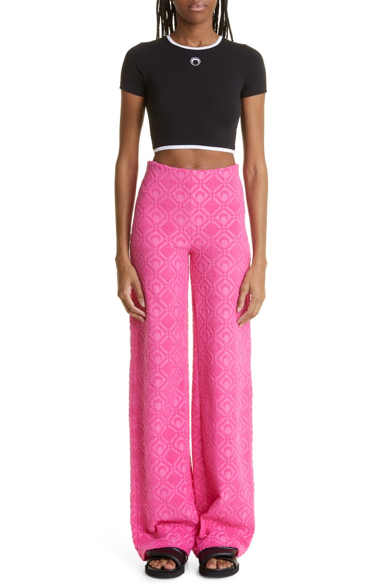 Marine Serre Stretch Cotton Crop Top, Alternate, color, 