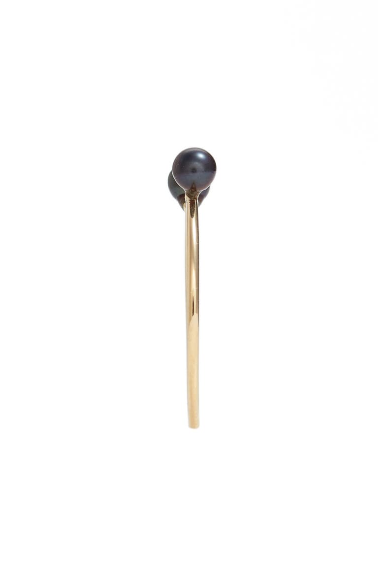 Skinny Pearl Open Ring, Alternate, color, YELLOW GOLD/ BLACK PEARL