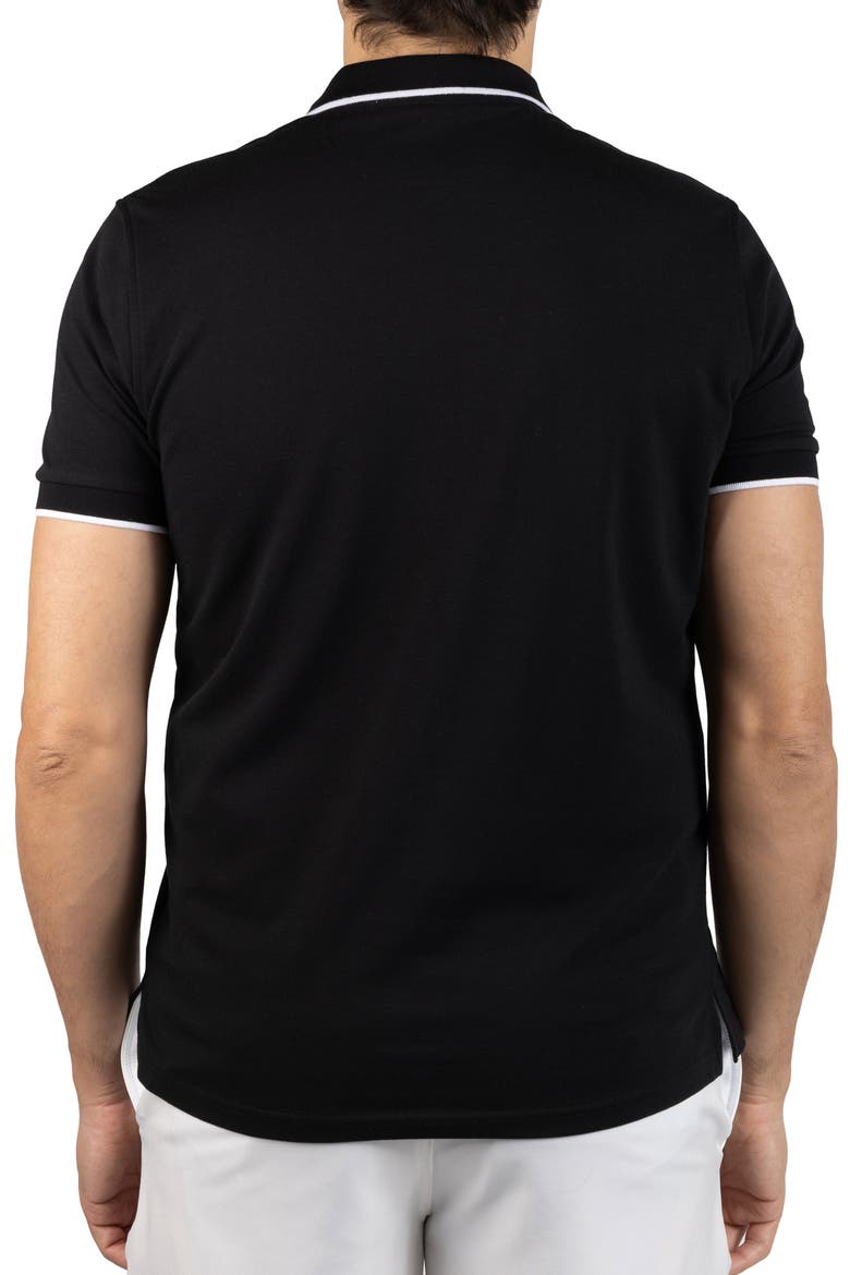 Tipped Piqué Polo, Alternate, color, BLACK