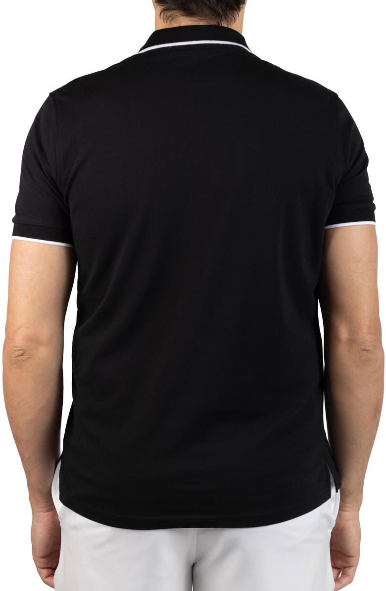 TailorByrd Tipped Piqué Polo, Alternate, color, Black