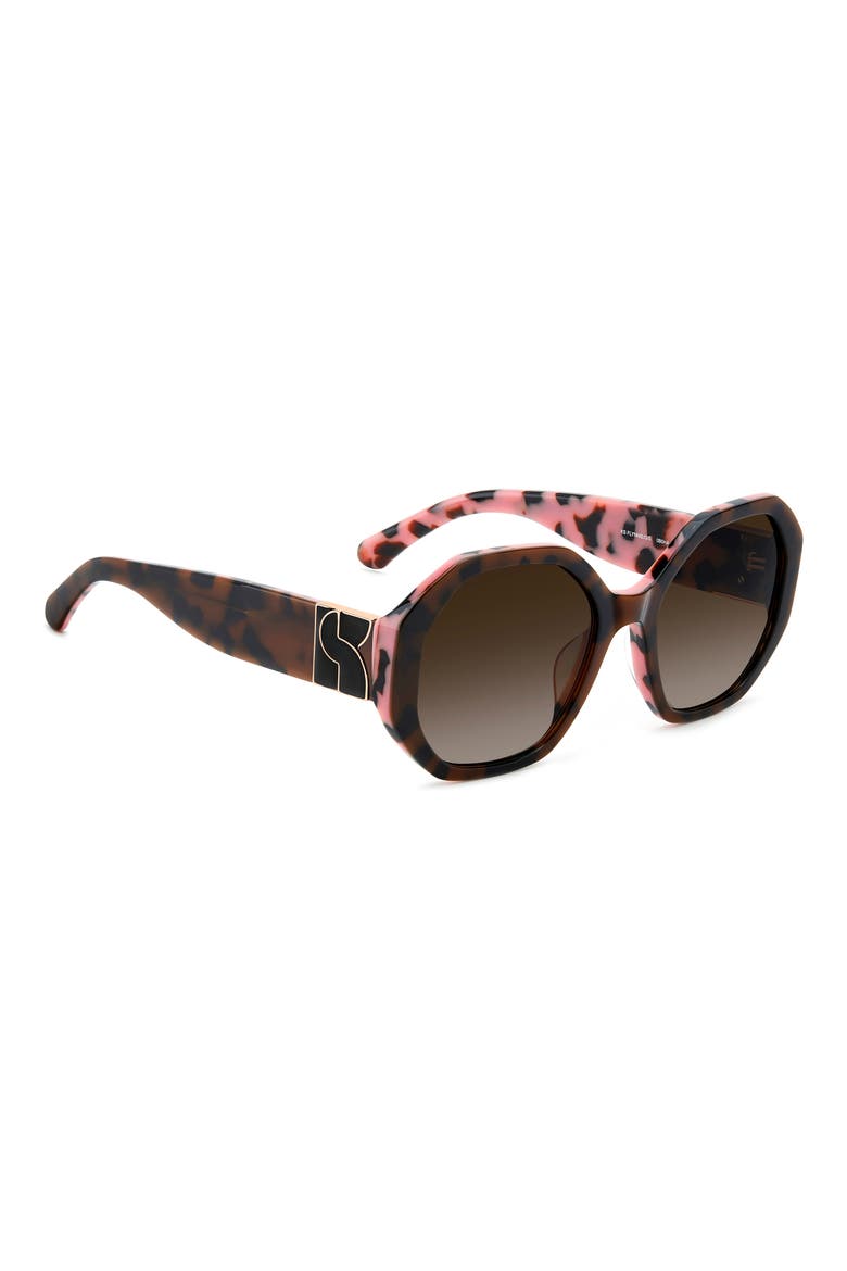 flynnie 54mm geometric sunglasses, Alternate, color, BROWN PINK HAVANA/ BROWN SF