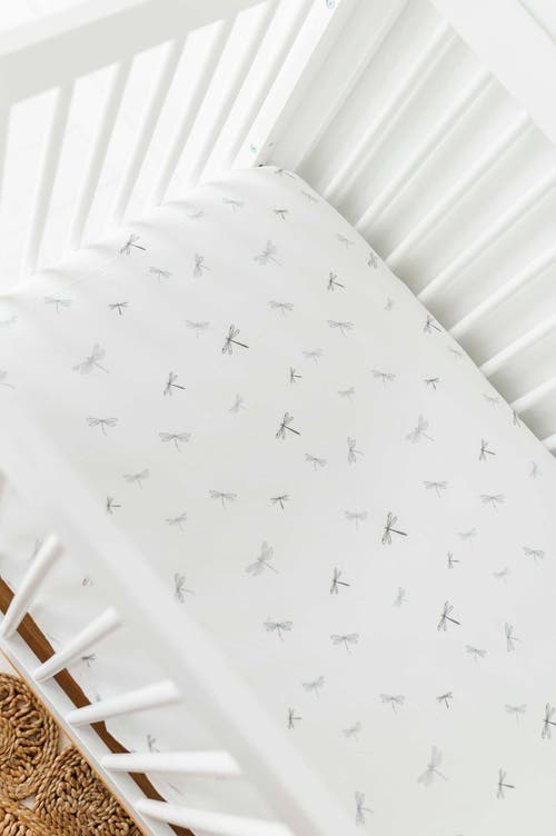 Crib Sheet Set Baby Fitted 2 Pack In Dragonfly & Stripe