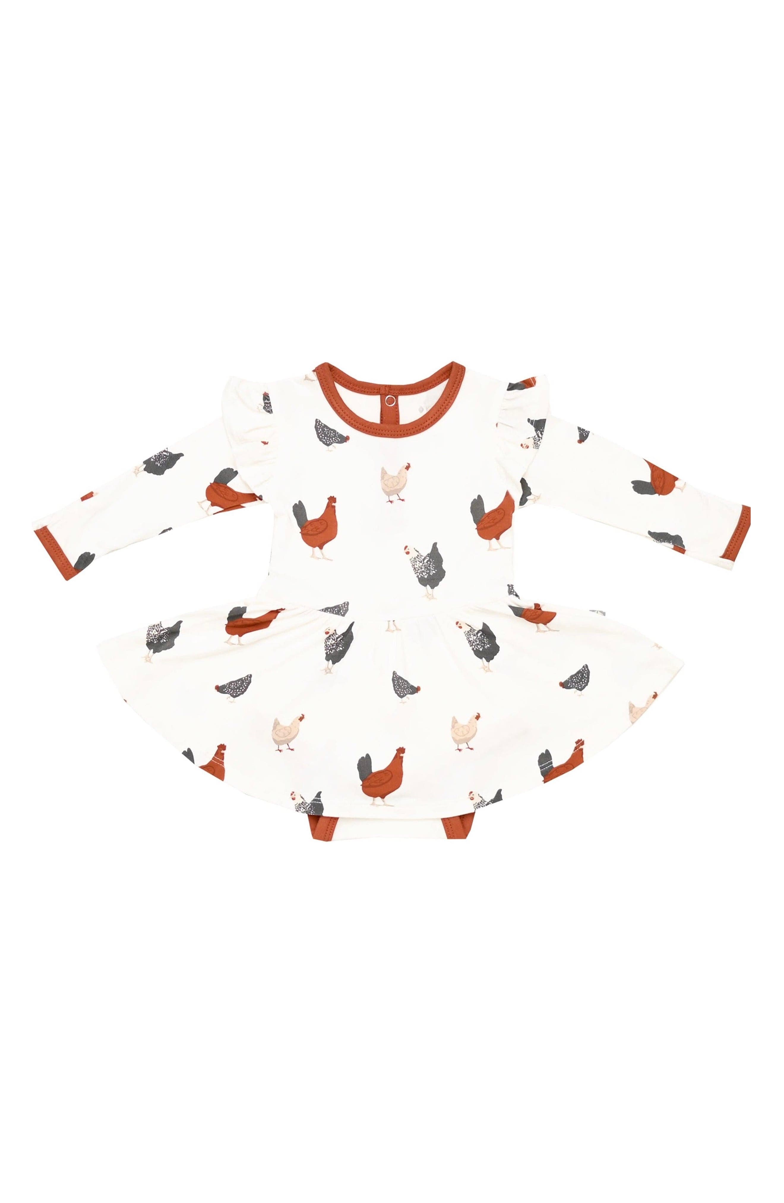 Kyte BABY Chick Twirl Long Sleeve Skirted Bodysuit