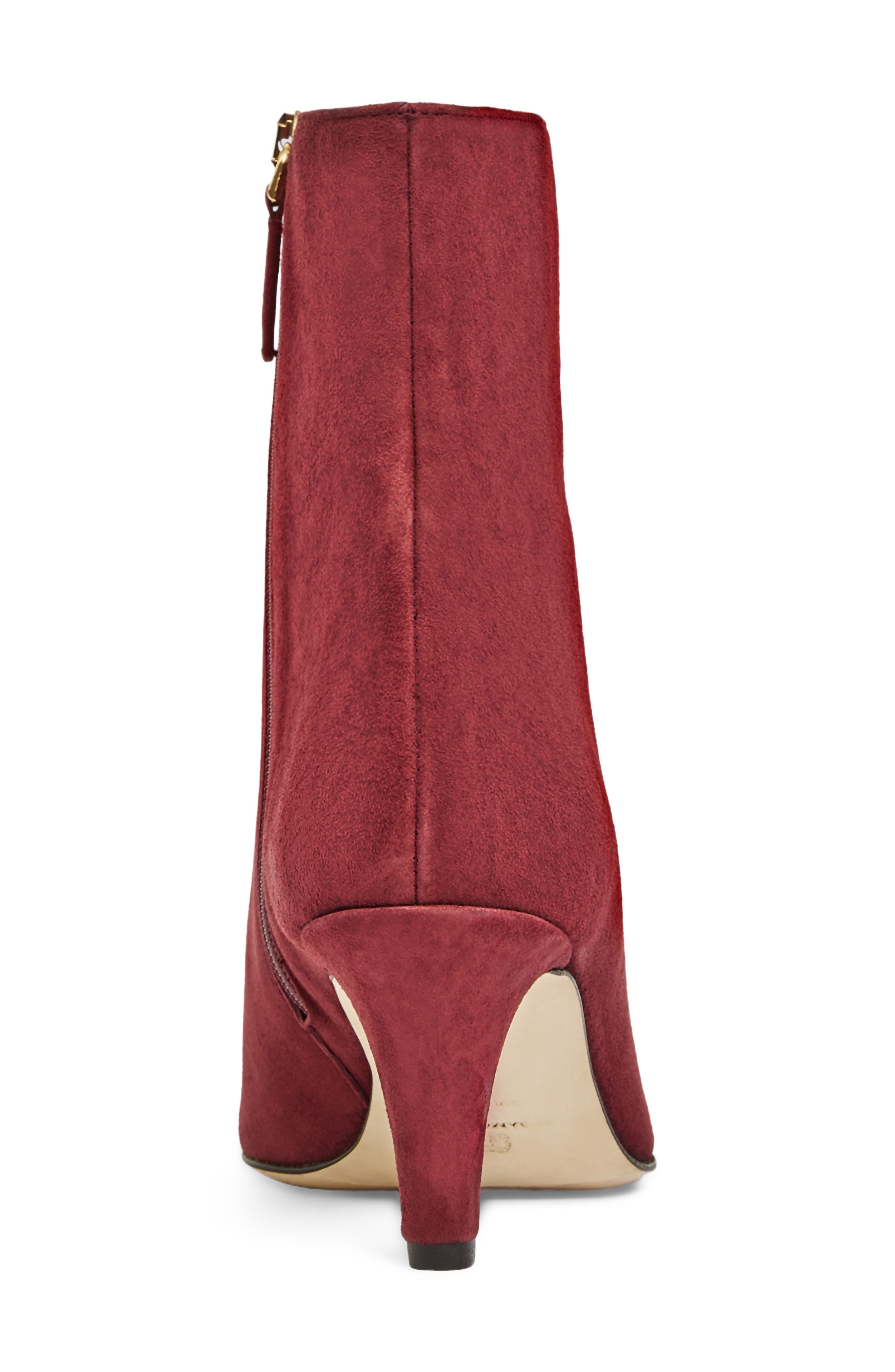 Placida Pointed Toe Bootie, Alternate, color, BORDEAUX SUEDE
