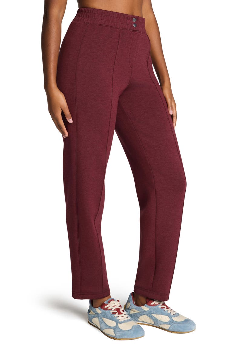 Brushed AirEssentials® Slim Straight Leg Pants, Main, color, CASSIS HEATHER