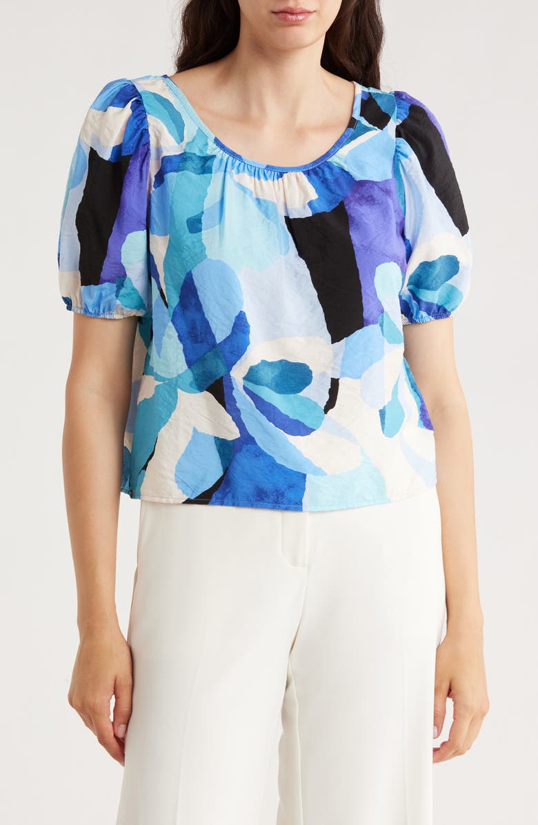 Renee C Puff Sleeve Top, Main, color, Blue