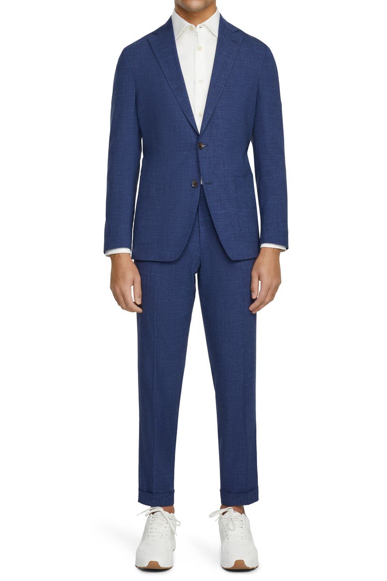 Hampton Unconstructed Wool Blend Sport Coat, Main, color, BLUE
