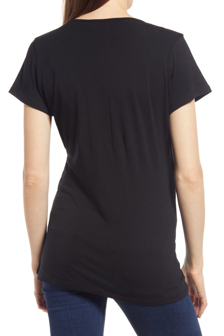 Maternity/Nursing T-Shirt, Alternate, color, BLACK