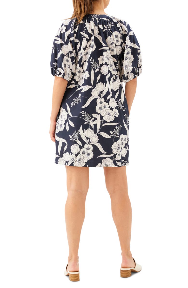 Karen Kane Floral Puff Sleeve Cotton Shift Minidress, Alternate, color, Floral Print