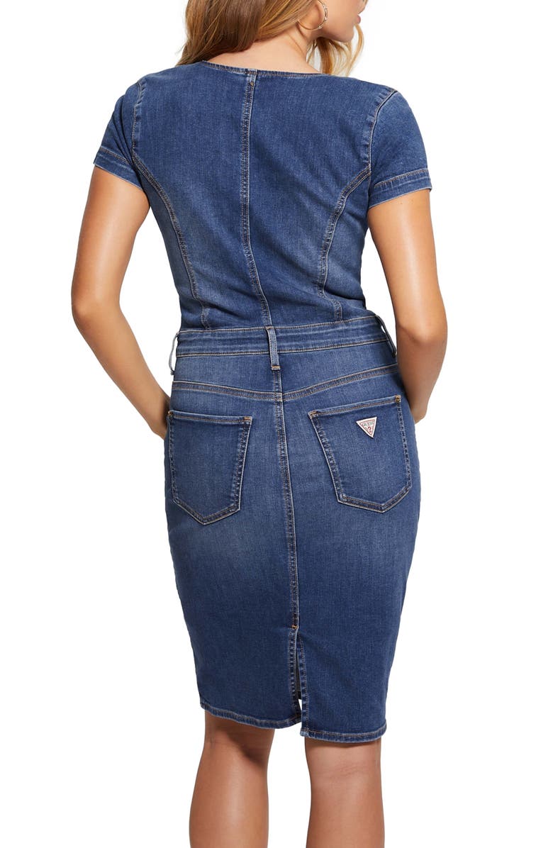 GUESS Naomy Denim Dress, Alternate, color, 