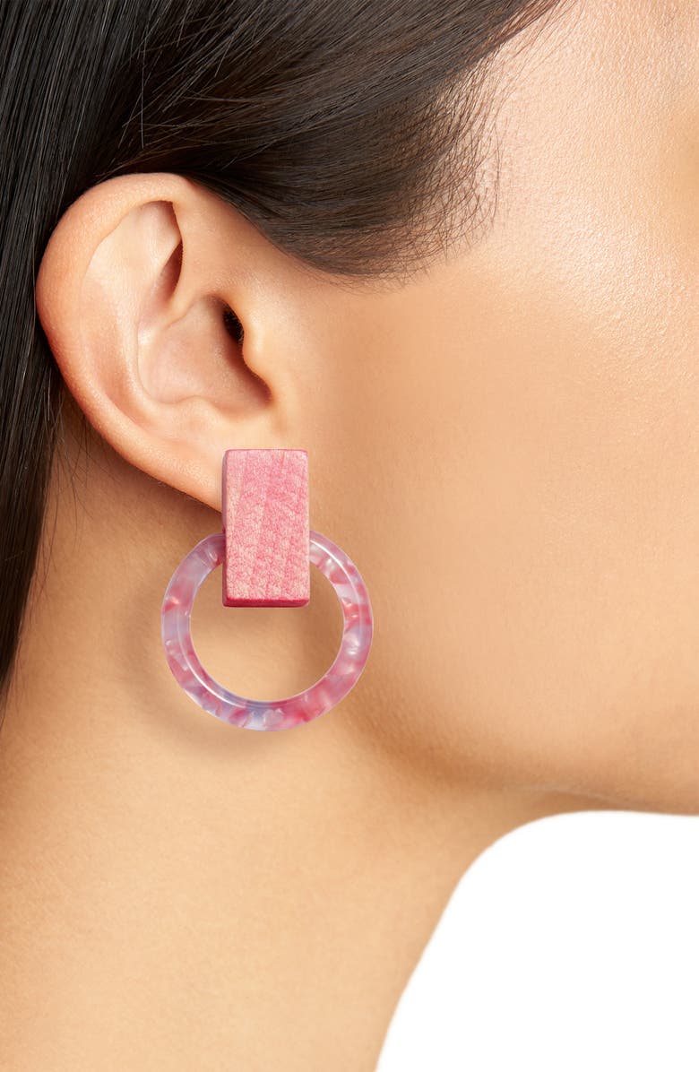 Lele Sadoughi Horsebit Button Hoop Earrings, Alternate, color,