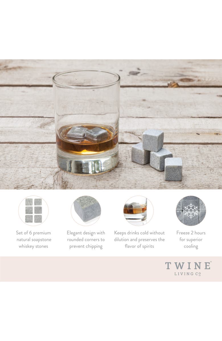 TWINE Glacier Rock Cooling Stones Set of 6, Alternate, color, Grey