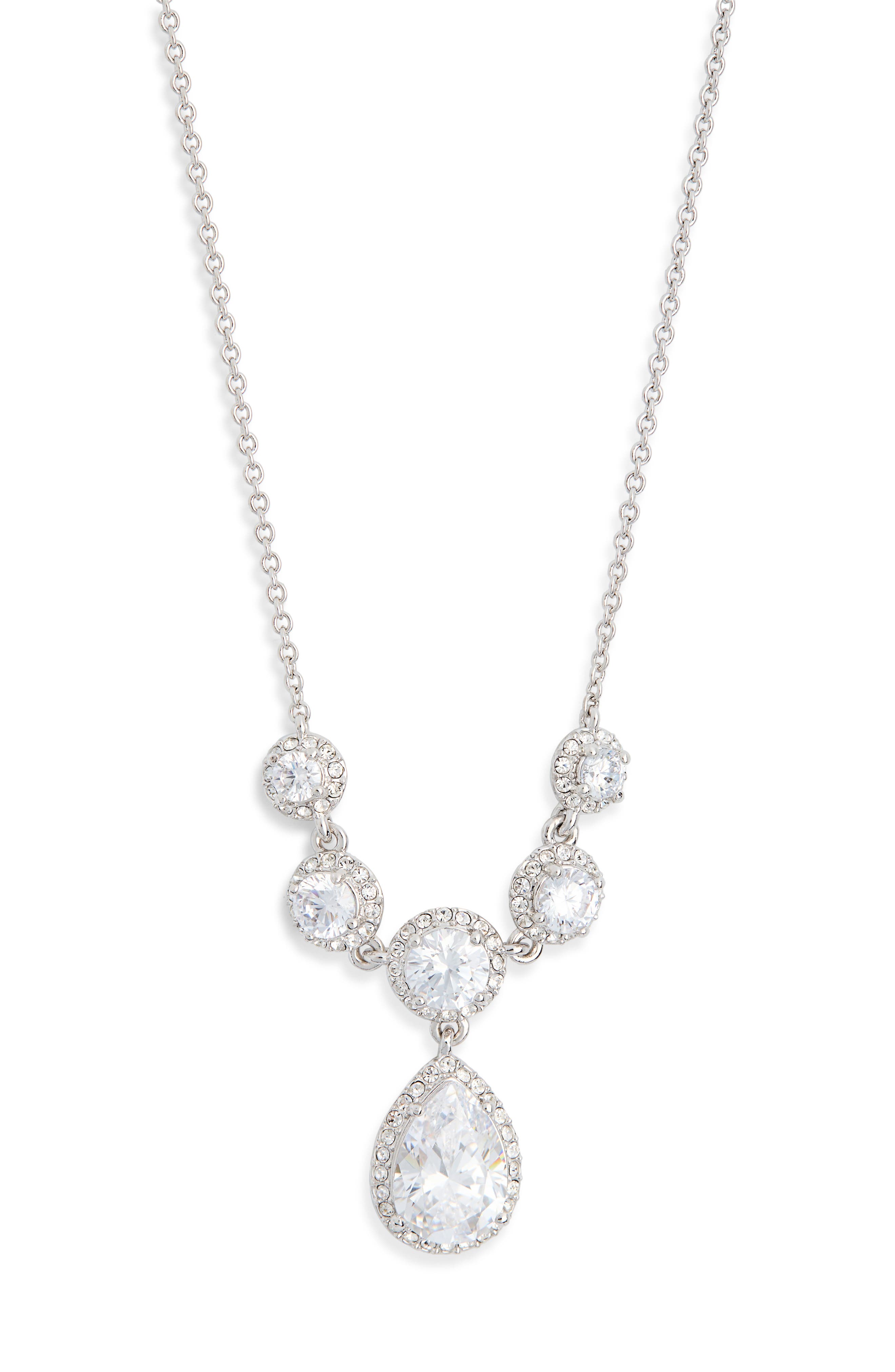 Nadri Cubic Zirconia Pear Drop Frontal Necklace