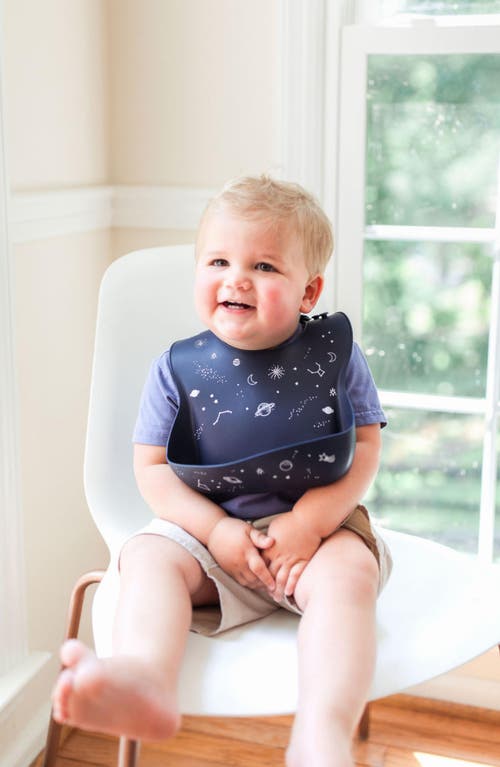 Loulou Lollipop 2-pack Silicone Bibs In Space/slate