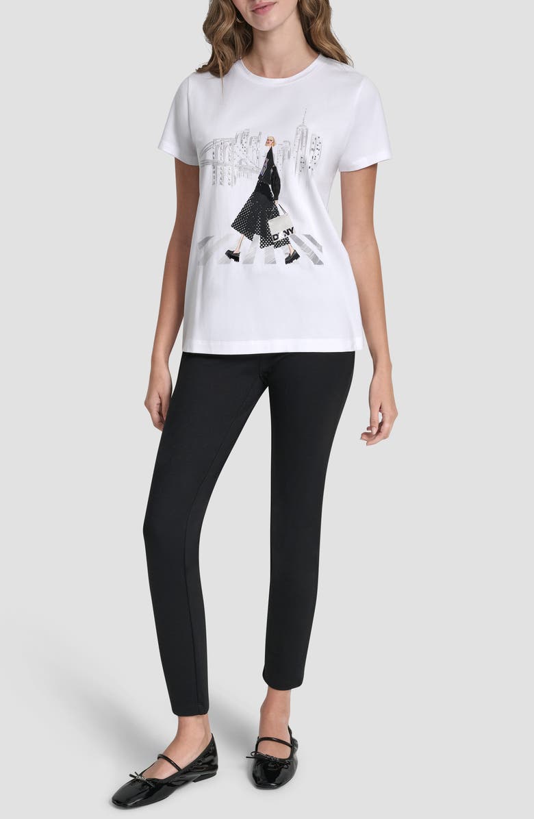 DKNY Crosswalk Conversational Cotton Blend Graphic T-Shirt, Alternate, color, White