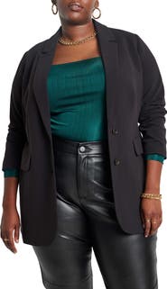 ELOQUII The 365 Semi Stretch Two Button Blazer