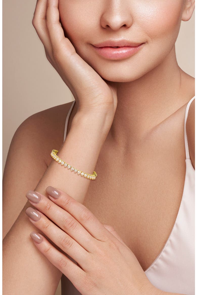 Heart Tennis Bracelet, Alternate, color, GOLD