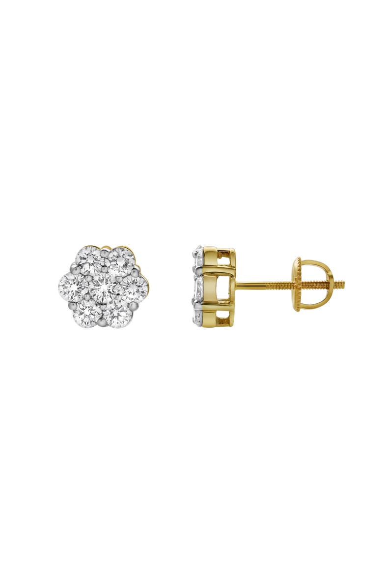 Meadow 14K Yellow Gold Cluster Lab Grown Diamond Unisex Earrings - 1.28 Cts, Alternate, color, 14K Yellow Gold