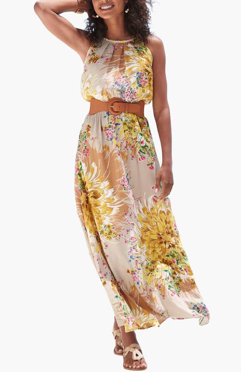 High Neck Sleeveless Maxi Dress
