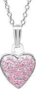 Mia Belle Girls Sparkle Heart Pendant Necklace