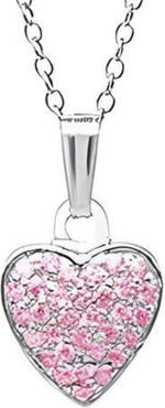 Mia Belle Girls Sparkle Heart Pendant Necklace