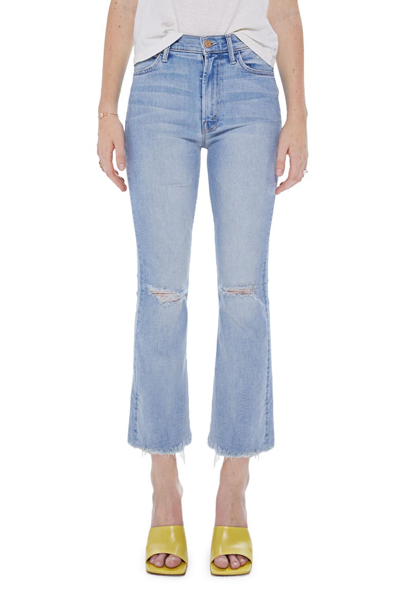 The Hustler High Waist Chewed Ankle Jeans, Main, color, POISONED PETALS