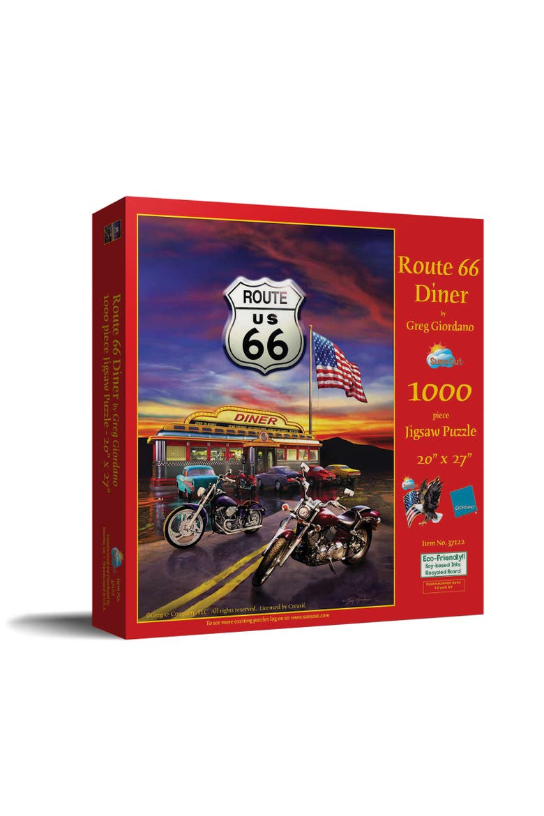 Route 66 Diner 1000 piece Jigsaw Puzzle for Adults, Main, color, Multicolor