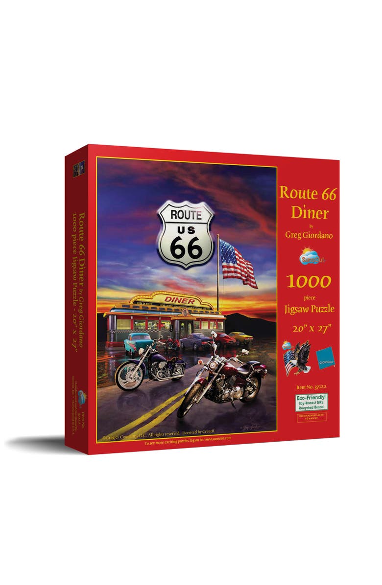 Sunsout Route 66 Diner 1000 piece Jigsaw Puzzle for Adults, Main, color, Multicolor