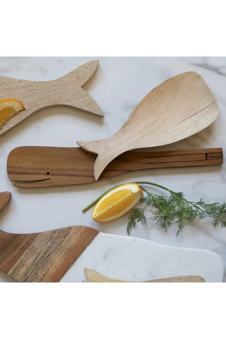 Teak Whale Flip Tongs, Alternate, color, Brown