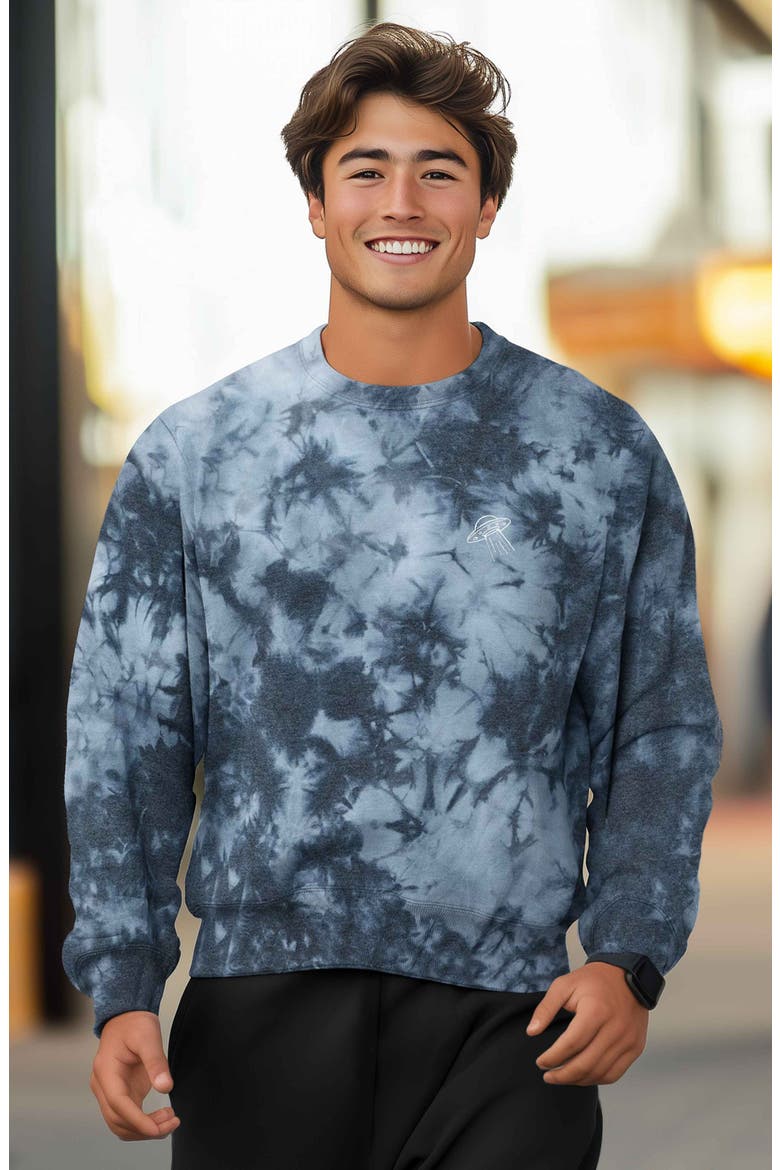 UFO Tie Dye Crewneck Sweatshirt, Alternate, color, Tie Dye Black