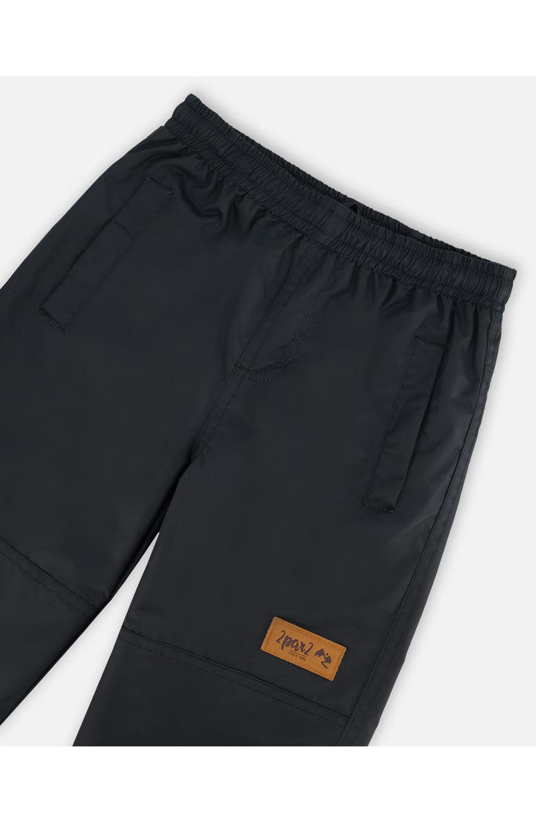 Deux par Deux Girl's 3-In-1 Mid-Season Outerwear Set With Printed Jacket Black And Multicolored Flowers, Alternate, color, 