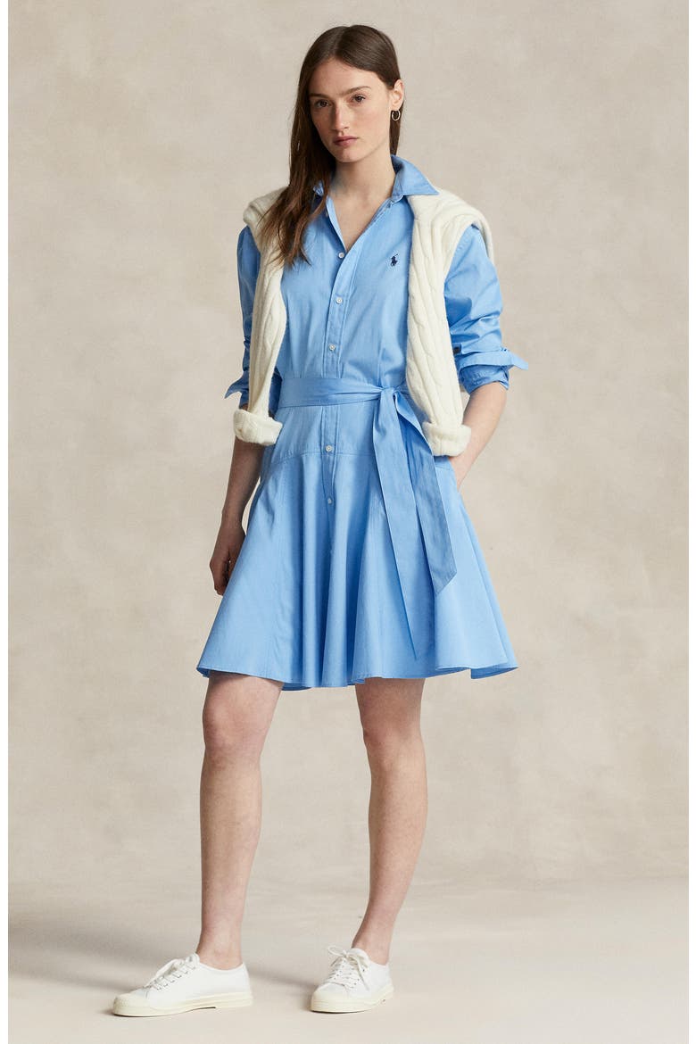 Tie Belt Shirtdress, Alternate, color, ASTOR BLUE