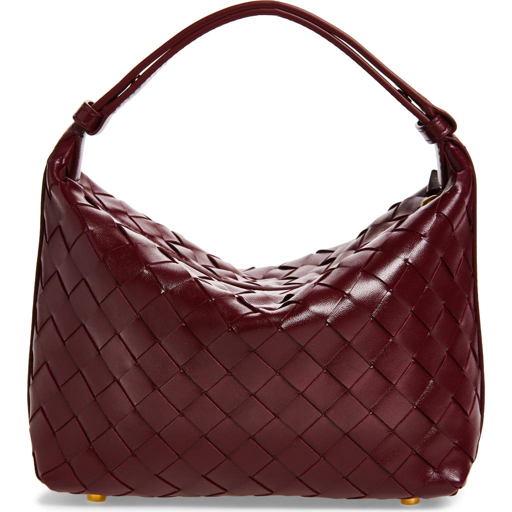 Bottega Veneta Mini Wallace Intrecciato Leather Shoulder Bag In Gold