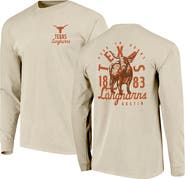 IMAGE ONE Men's Natural Texas Longhorns Comfort Colors Mascot Overlay Long Sleeve T-Shirt