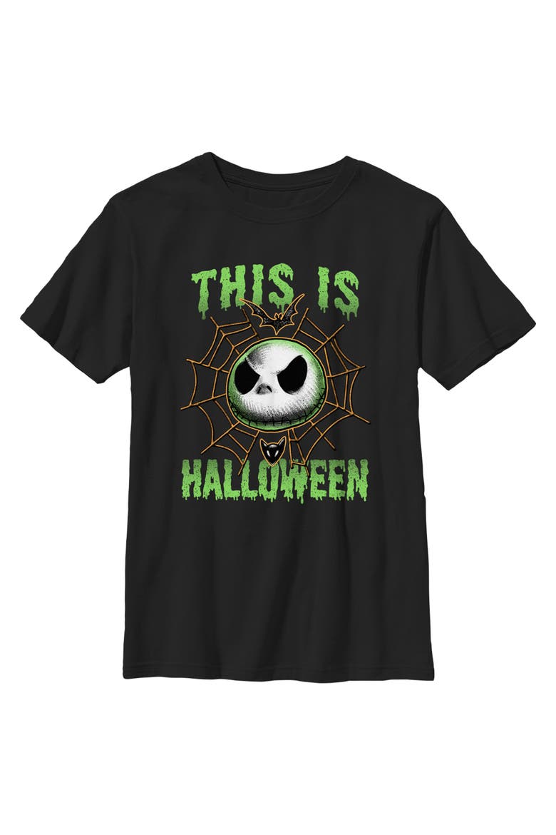 Boy's The Nightmare Before Christmas This Is Halloween Jack Face  Graphic T-Shirt, Main, color, Black