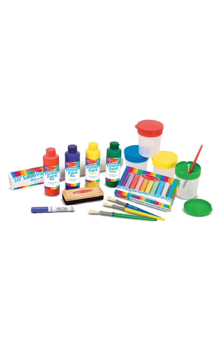 Melissa & Doug Deluxe Standing Wooden Easel & Art Supply Set, Main, color, 