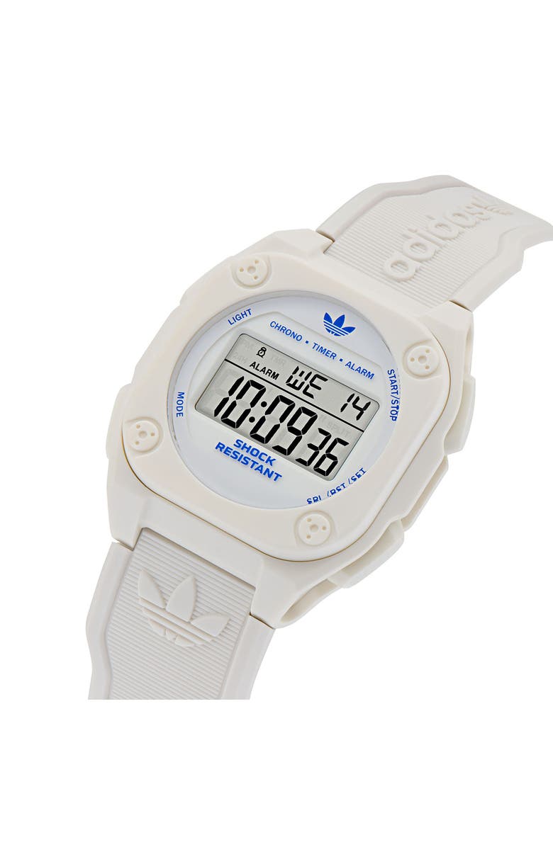 adidas City Tech 4 Silicone Strap Watch, 42mm, Alternate, color, White