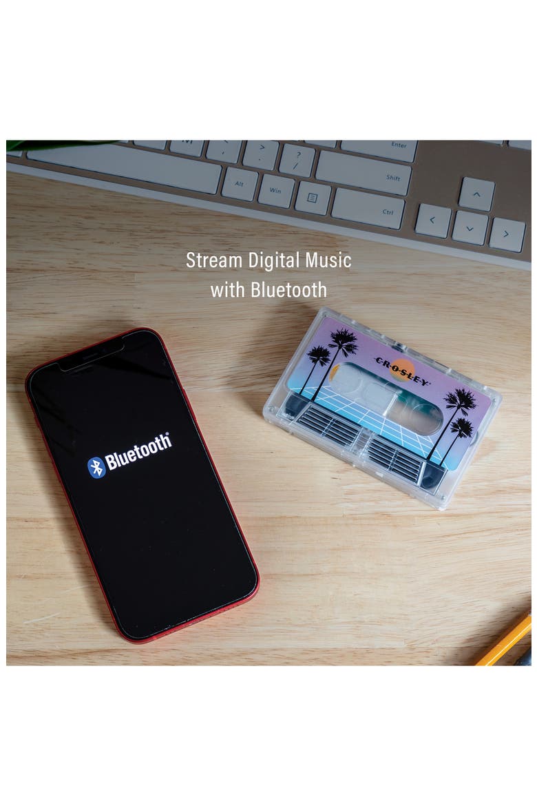Cassette Tape Portable Bluetooth® Speaker, Alternate, color, VAPORWAVE TRANSLUCENT