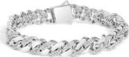 Haus of Brilliance Silver 1/2 Cttw Diamond Cuban Curb Chain Bracelet