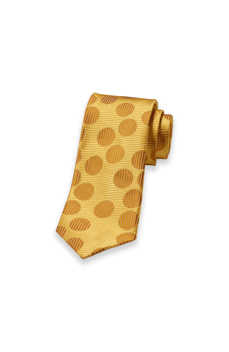 Paul Fredrick Circles Pattern Silk Tie, Main, color, Yellow