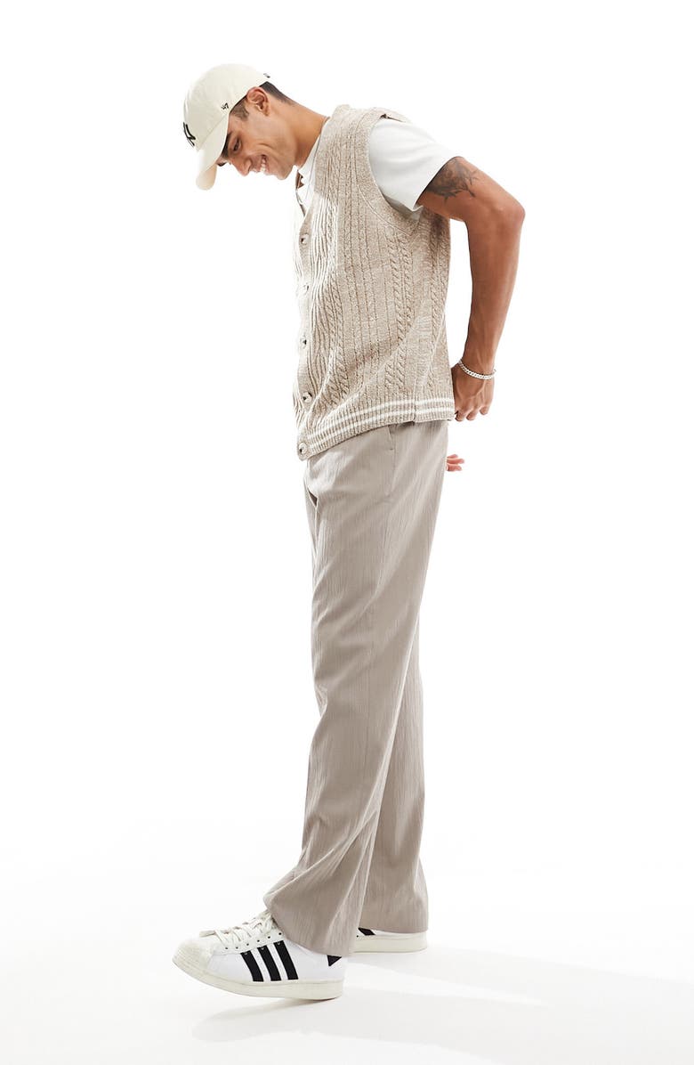 ASOS DESIGN Oversize Cable Button Front Sweater Vest, Alternate, color, 