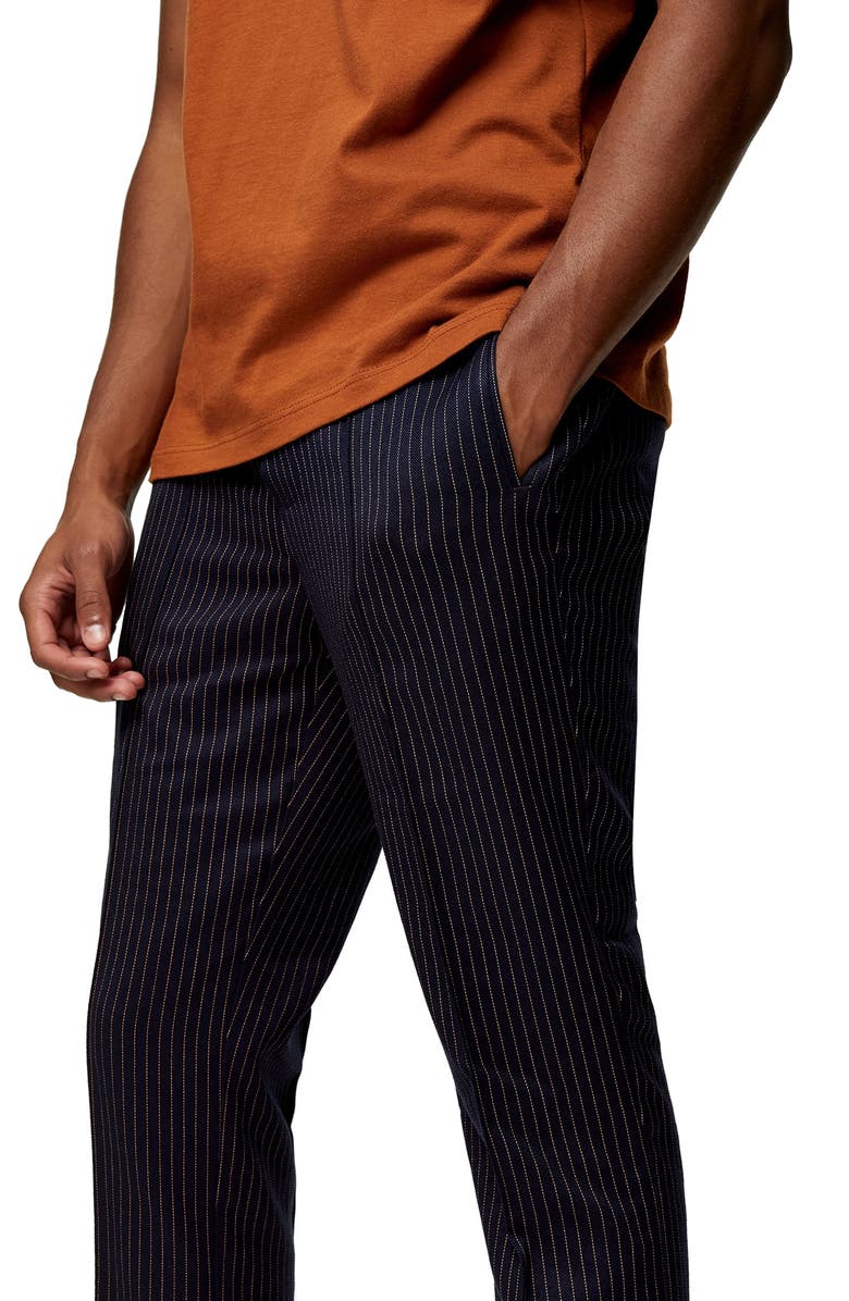 Topman Peanut Pinstripe Jogger Pants, Alternate, color, 