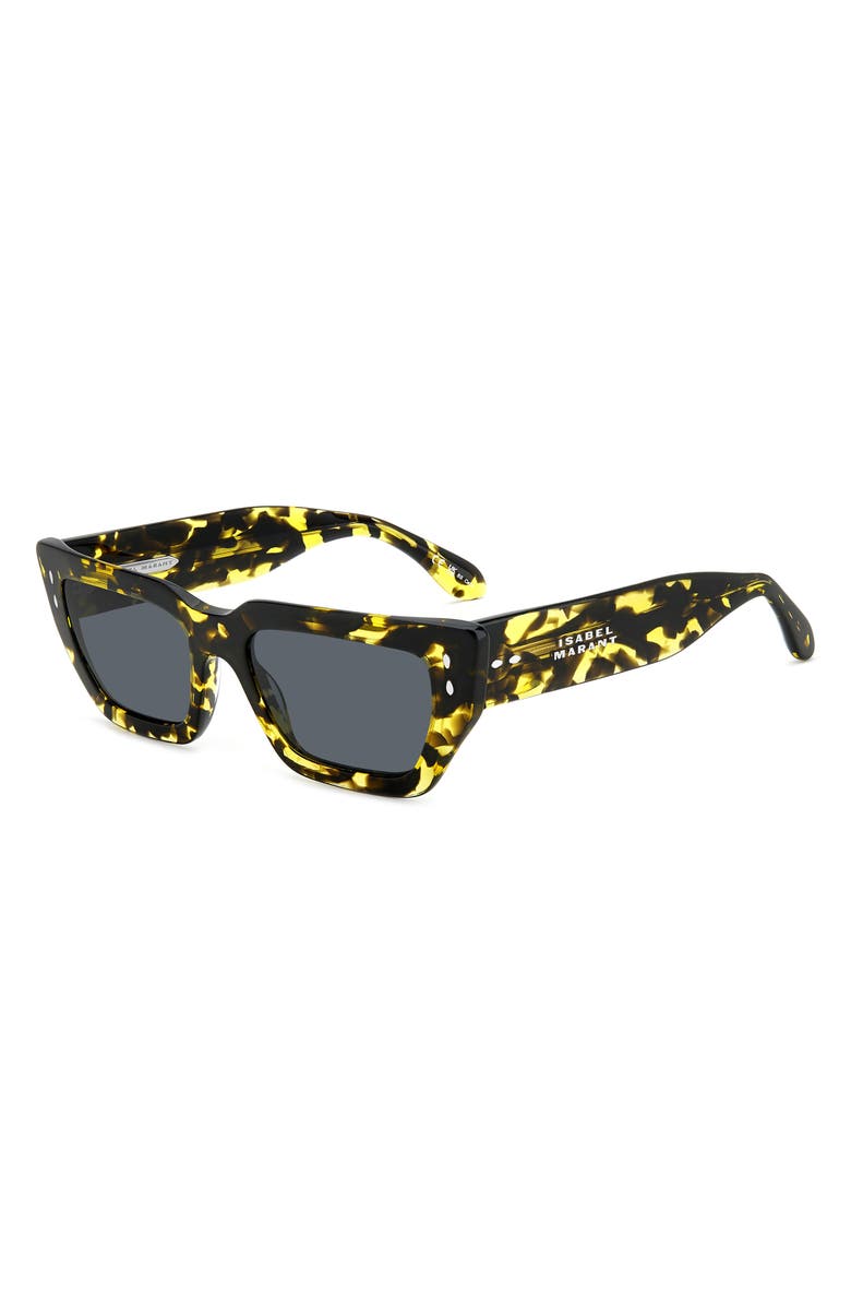 Isabel Marant 54mm Rectangular Sunglasses, Alternate, color, Yellow Havana