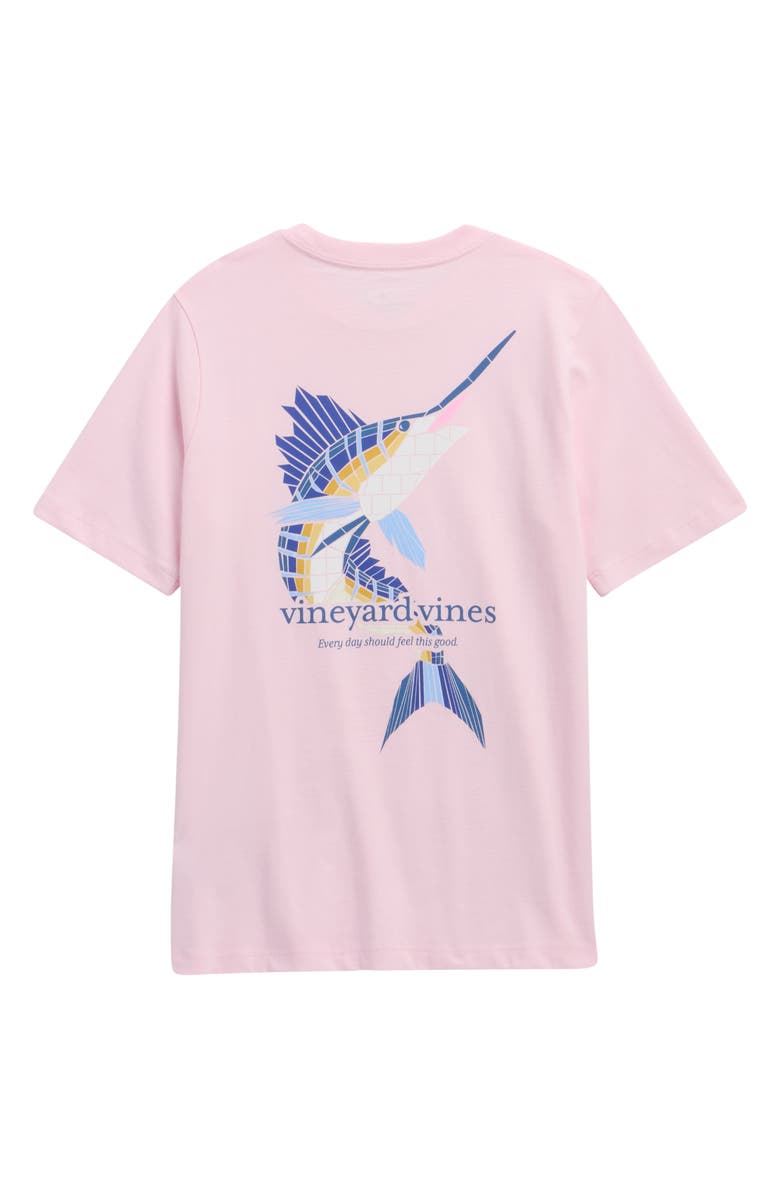 vineyard vines Kids' Tile Marlin Pocket Graphic T-Shirt, Alternate, color, Pink Drink