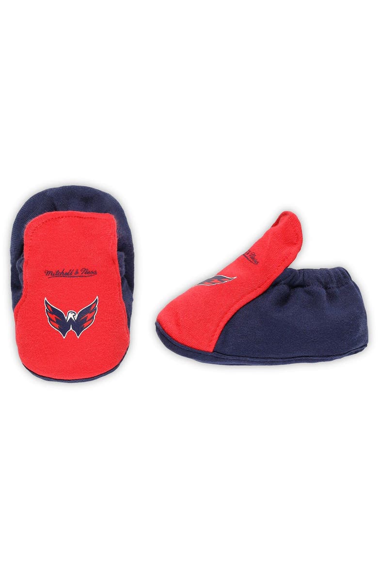 Infant Mitchell & Ness Red/Navy Washington Capitals Big Score 3-Pack Bodysuit, Bib and Bootie Set, Alternate, color, Red